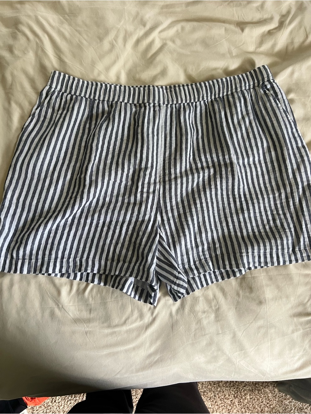 Caslon Navy and White Striped Bermudas